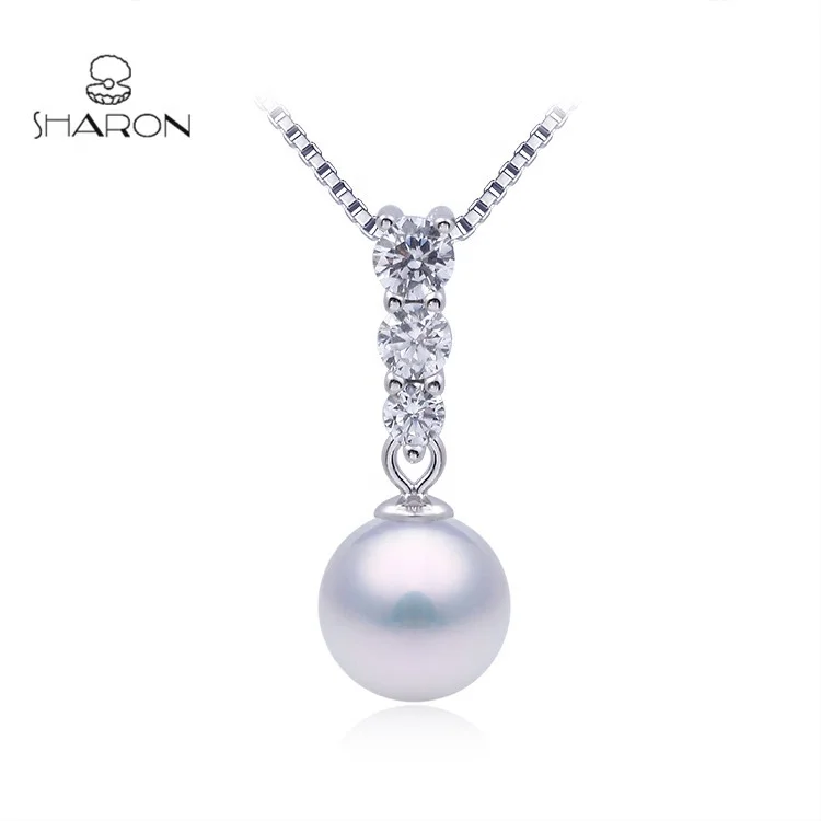 

2018 New Design Jewelry Fashion Sterling Silver Akoya Freshwater Single Pearl Pendant