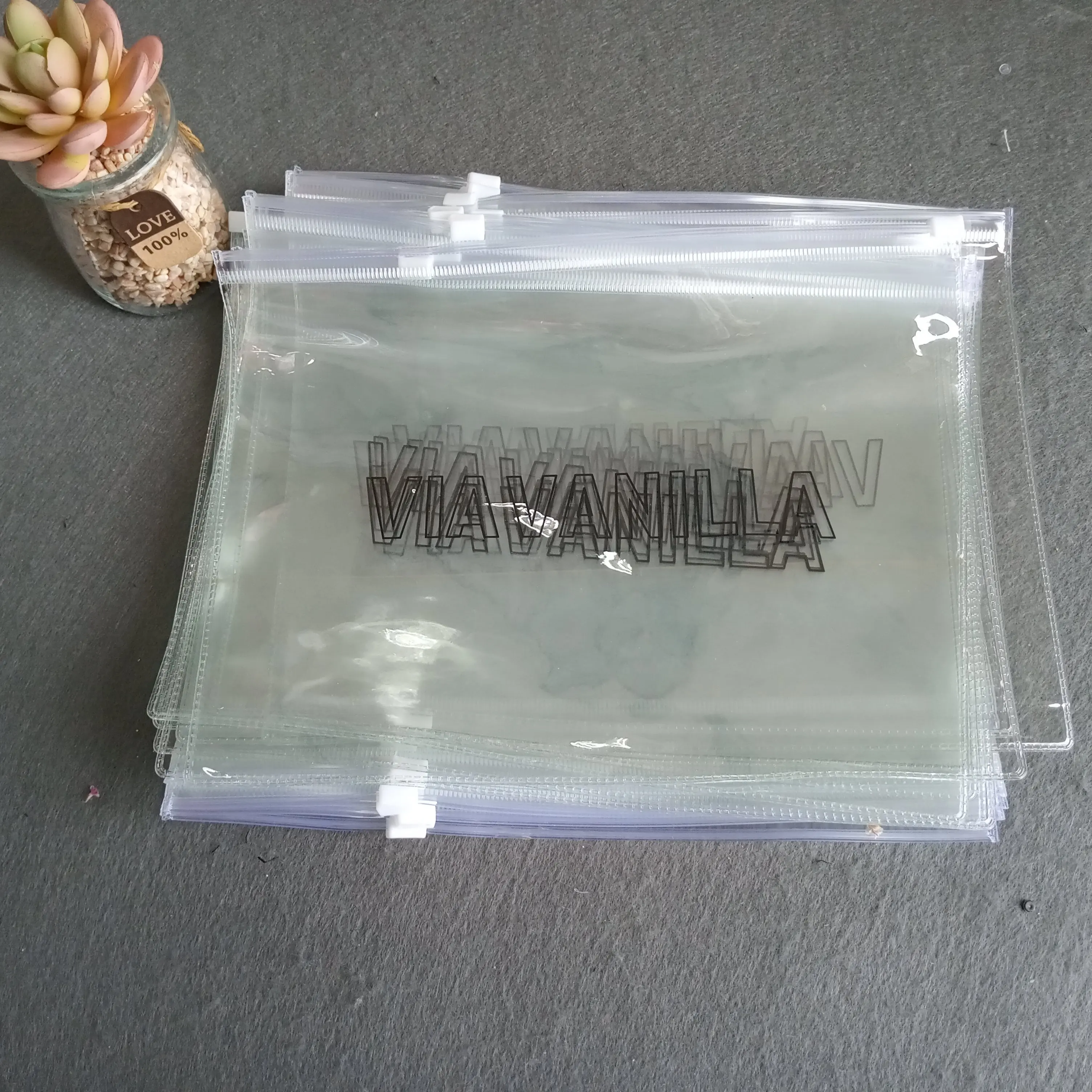 

Custom Printing Transparent pvc zipper bag Zip Lock Plastic Bags frosted zipper bag