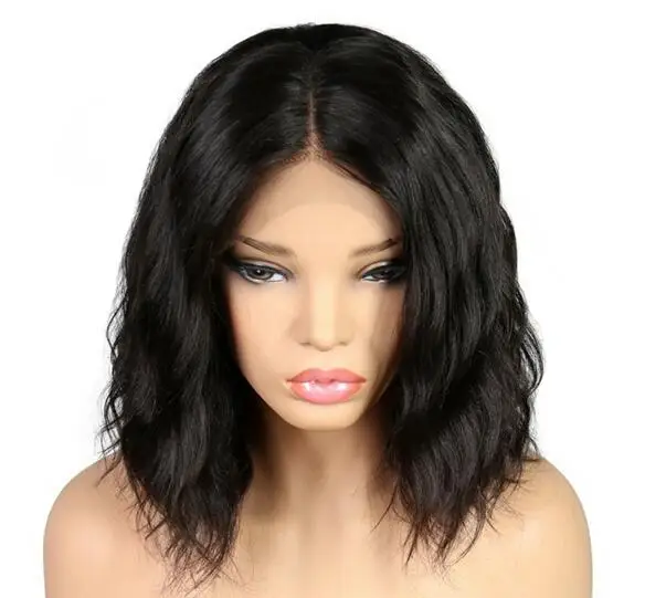 12inch slight natural wave full Lace Human Hair BOB Wigs 150% density With Baby Hair Remy Hair Pre Plucked Bleached Knots