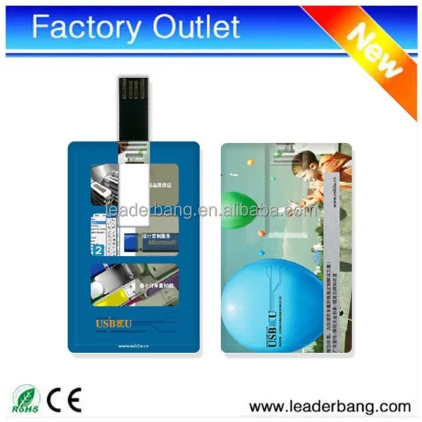 Portable credit card usb flash drive with free custom logo 16GB