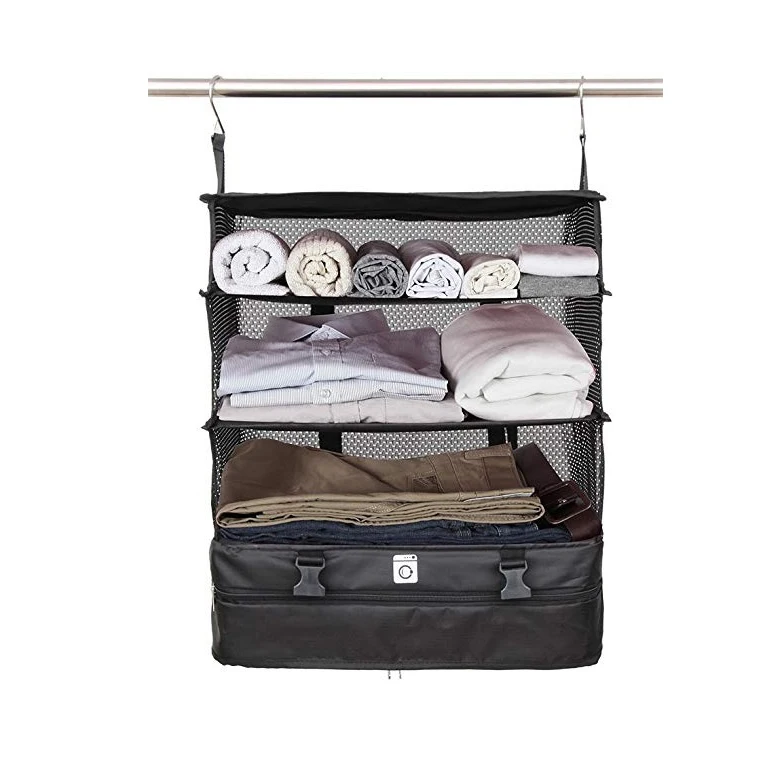 Portable Shelving Luggage Insert Rise And Hanging Travel Luggage Bag ...