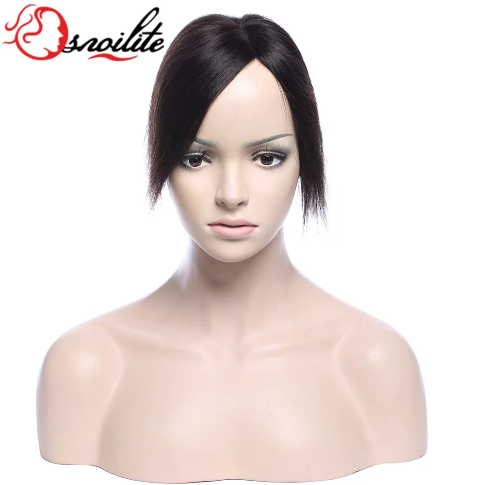 

Breathable Silk base closure Peruvian Human hair toupee for black women, #1b natural black