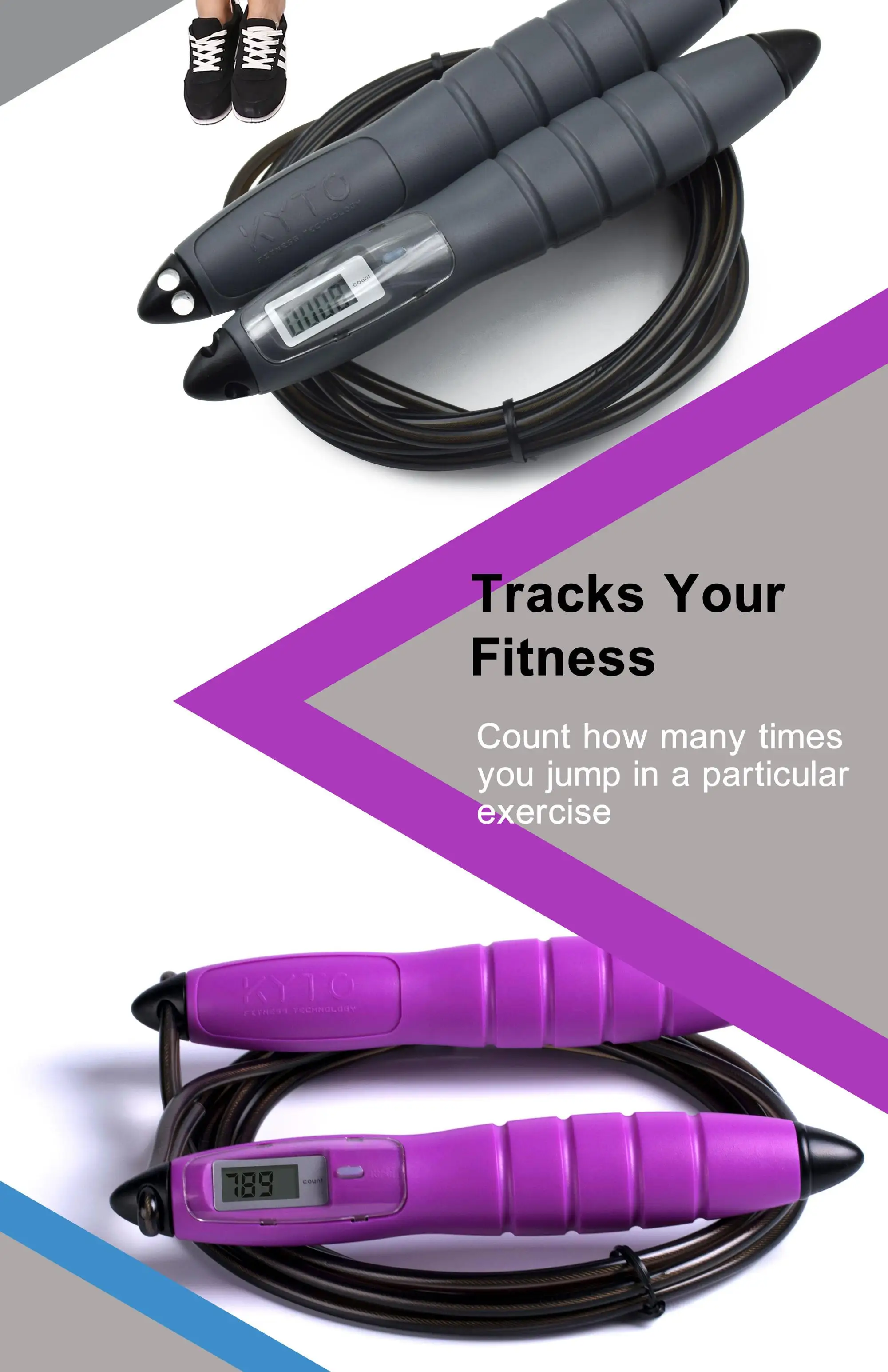 Digital Count Jump Rope For Skipping Fitness Stainless Rope Adjustable