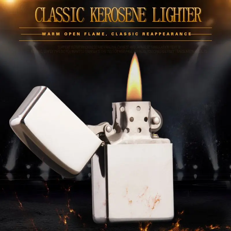 

2020 yanzhen China manufacturers directly removable metal wind proof kerosene lighters wholesale 101 Bright chrome