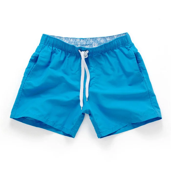 

New Quick Drying Shorts Men Swimwear Men's Surf Swim Boxer Trunks Beach Leisure Sport Pocket Solid Swimsuit Briefs zwembroek man, 14 colors