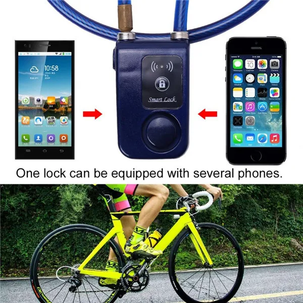 Bicycle Smart Lock APP Control Bluetooth Anti Theft Alarm Chain Lock with 105dB Alarm Automatic Manual Locking for Bikes Motorcycle Gates
