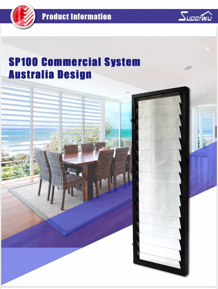 Aluminium  AU & NZ standard  heat protection bathroom jalousie windows