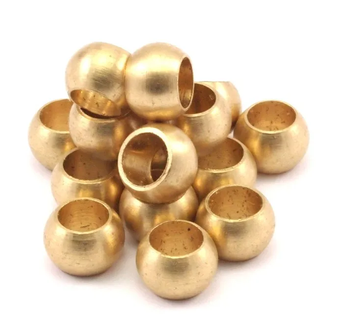 

9x6mm Eco-Life 5.4mm Large Hole Raw Brass Rondelle Beads