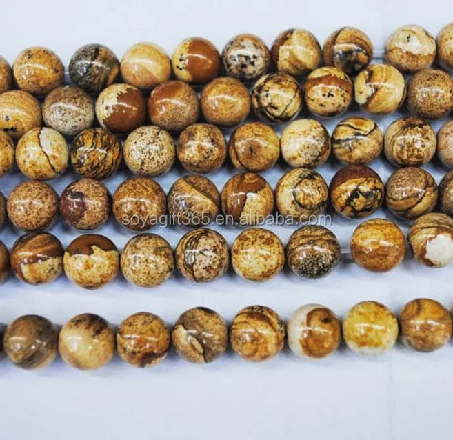 

Natural Picture Jasper Stone Beads For Bracelet Necklace Making