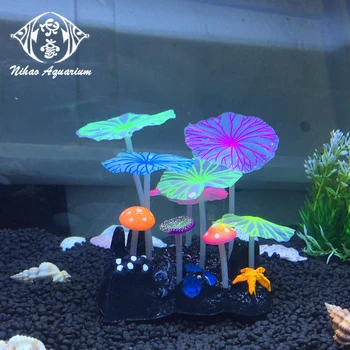 Artificial Silicon Coral Unique Fish Tank Accessories Glowing