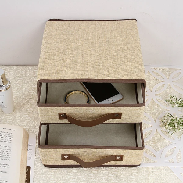 Cheap Collapsible Canvas Bedside Chest Drawer Cute Mini Fabric