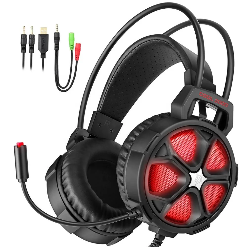 

2018 Consumer Electronics EasySMX COOL 2000 best selling gaming headset, Black-blue / red / orange and camouflage