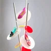 unique design acrylic shoe display rack with round bottom custom plexiglass multitiered sneakers stand with round shelves