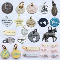 

Customized logo mini size metal engraved tags gold silver rose gold pendant charms for jewelry bracelets