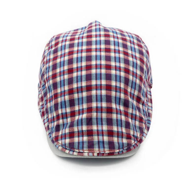 

Wholesale Fashion custom logo plaid Ivy caps newsboy cap