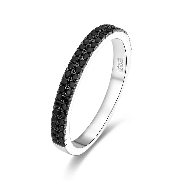 

POLIVA Black Stone Onyx Diamond Female Finger Ring Design 925 Sterling Silver Beautiful Simple Fashion Zircon Engagement Wedding