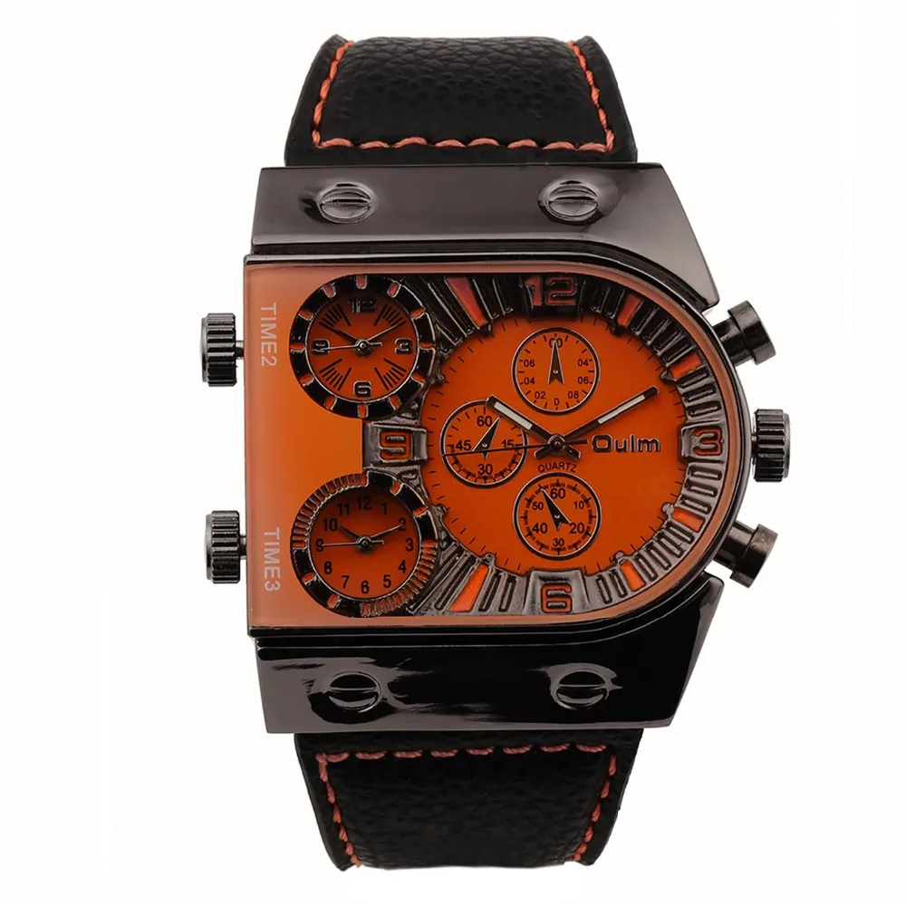 Oulm 9315 Quartz Sports Men Leather Smart Watch Fashion Military Wristwatch
