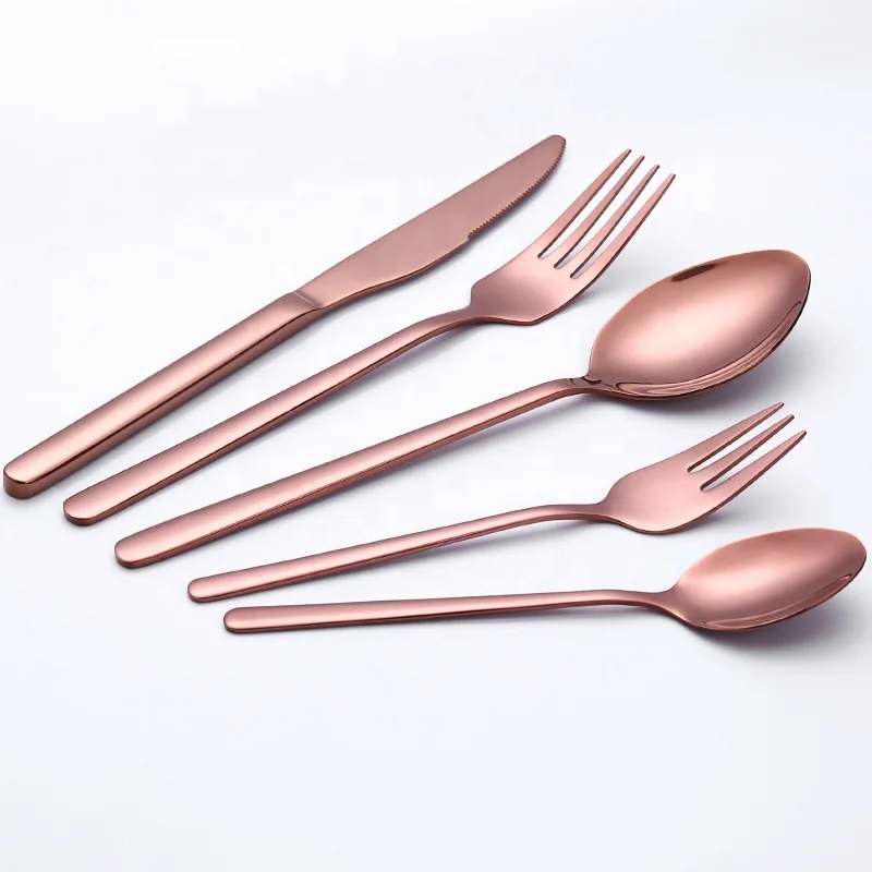 

Luxury Cutlery Set Stainless Steel Wedding Silverware Flatware Set Wholesale Steak Knife Spoon Fork Gold Cutlery