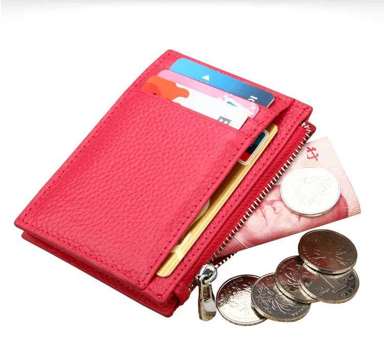 

RFID blocking Genuine leather RFID shield card holder leather womens wallets with zipper around