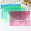 Transparent plastic clear folders A4 button document envelope file