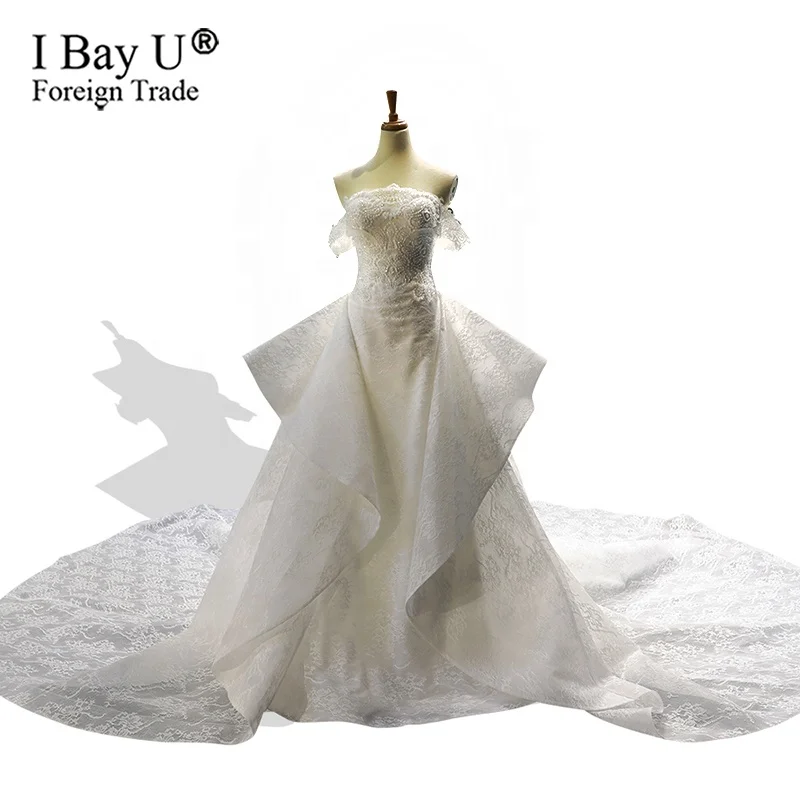 

3D Lace Dubai Luxury Muslim Bridal Wedding Dress