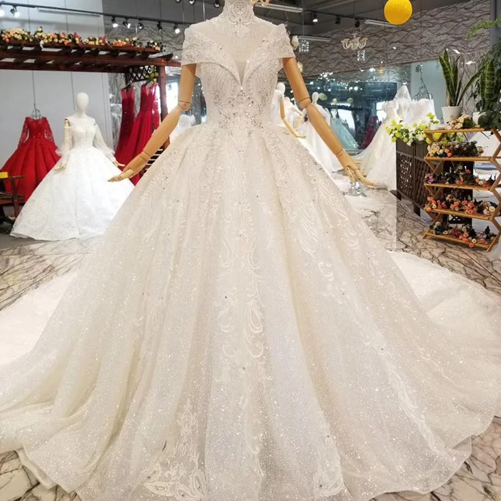 

LS335100 Jancember real elegant ball gown style 2018 aliexpress wedding dresses ball gown with cathedral train