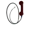 red color office phone handset call centre headset center service public telephone handset