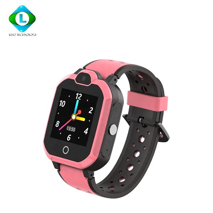 

4G Waterproof Android GPS Mobile Watch Phone with Video Call, Pink and dark blue