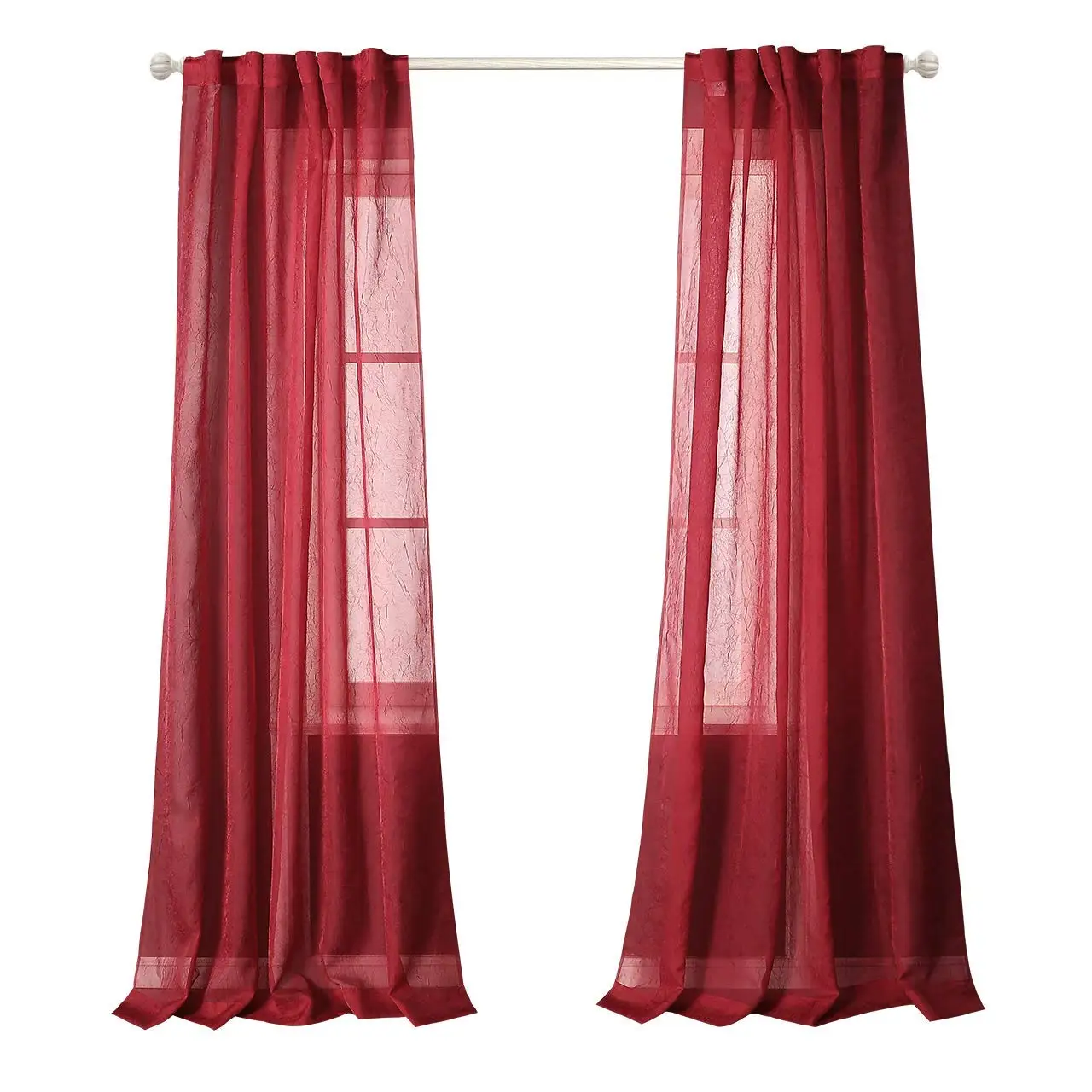 red and white curtain fabric