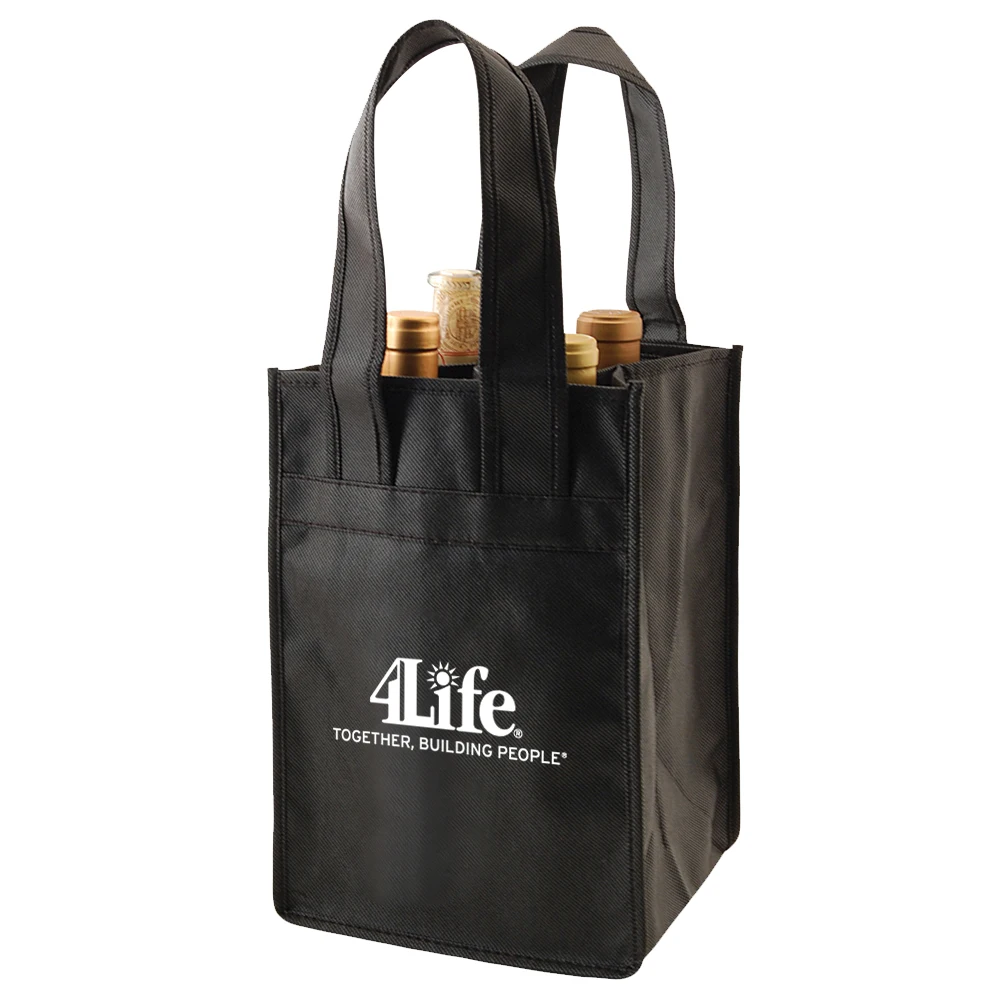 Cheap Polypropylene 4 Liquor Bottle Divided Custom Wine Tote Bag Buy
