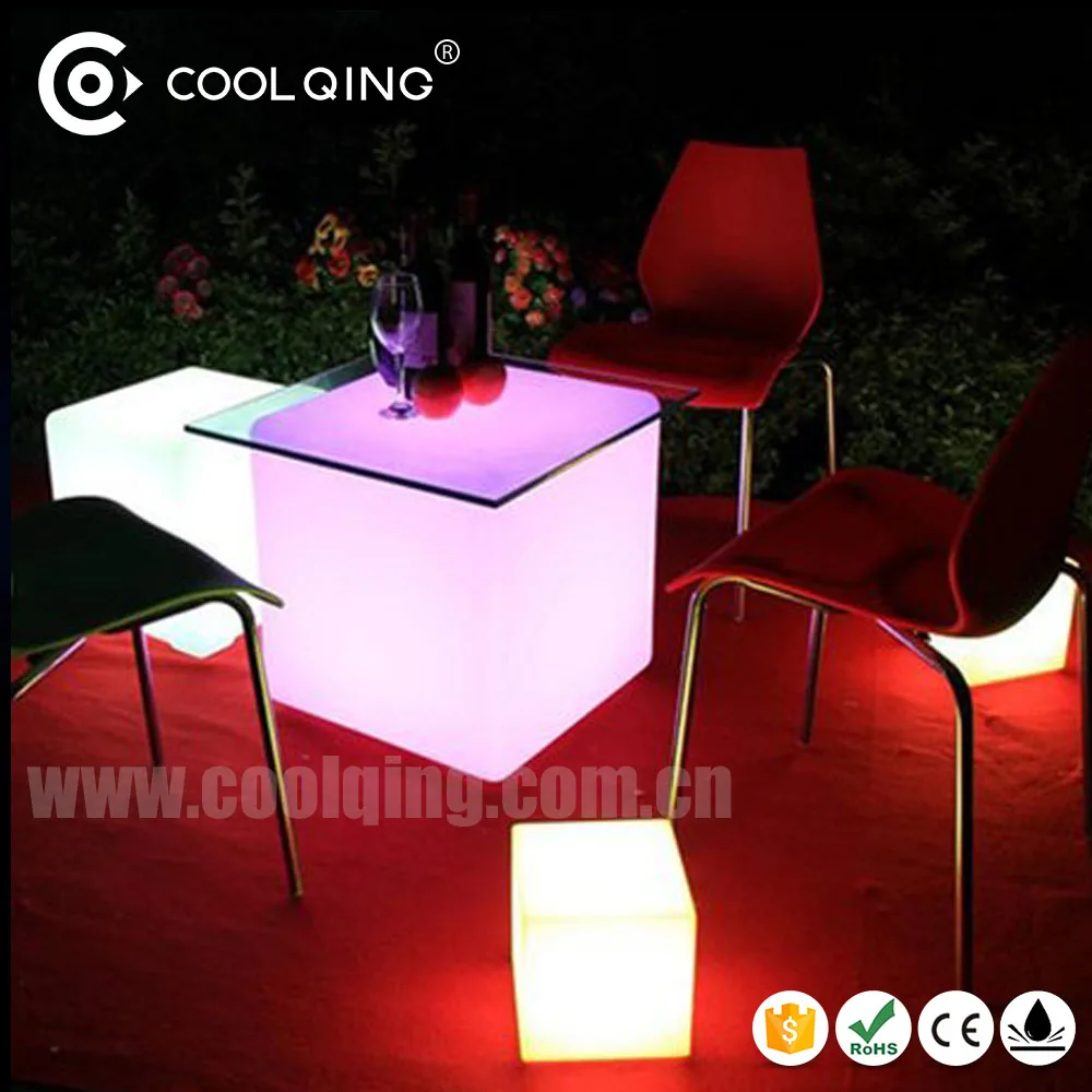

40cm granitoid illuminated chair stool led cube table 3d color led cube for party and event, 16 colors remote control