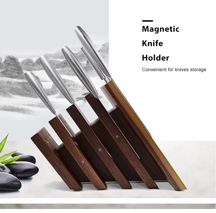 2021 Knife Block Sets Holder With Beech Walnut Wood Material