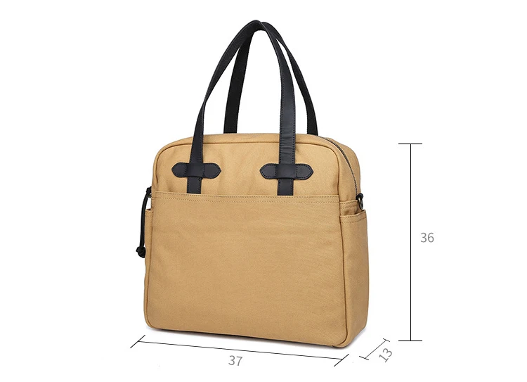 British design leisure daily using custom vintage top grain canvas leather unisex shoulder bag