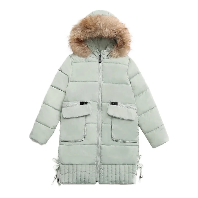 

2018 New product Long cute baby girl winter coat &kids winter clothes wholesale kids clothes, Black;green;yellow;red