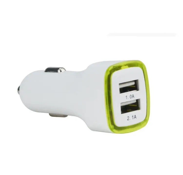 Multi  Ports Usb Car Charger Promotional OEM Logo Dual USB 2.1A Mobile Phone Usb Car Battery Charger