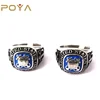 POYA Jewelry Silver Black and Blue Three Tone The United States Coast Guard Custom Military Rings