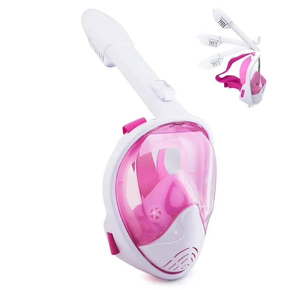 

New model Freebreathing diving mask snorkel mask full face, Pink blue green black