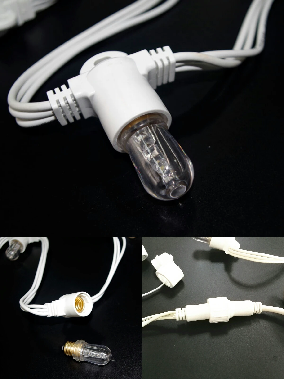 Outdoor Waterproof Connectable Rubber Cable E14 Led String Light Led Lamp Holder Socket For Christmas And Holiday Decoration