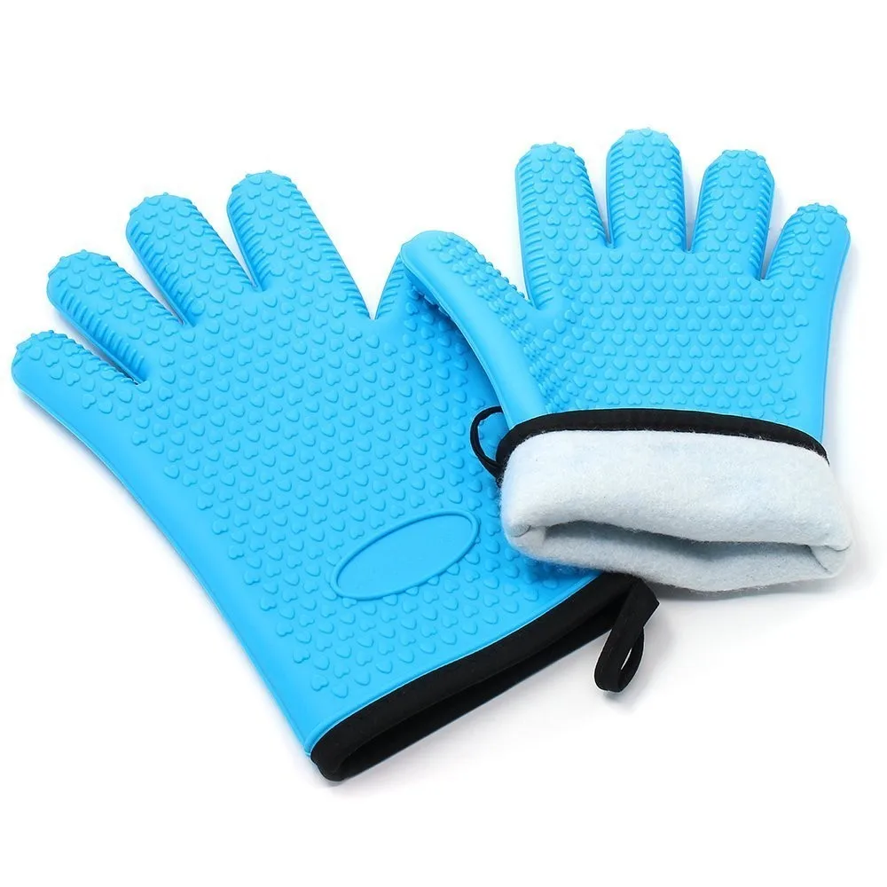 Heatresistent Silicone Rubber Coated Soft Lining Oven Glove Nonslip