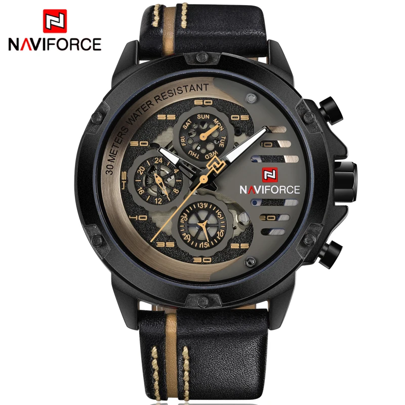 
Reloj Naviforce 9110 High Quality Quartz Waterproof Naviforce Leather Men Watch  (60738445825)