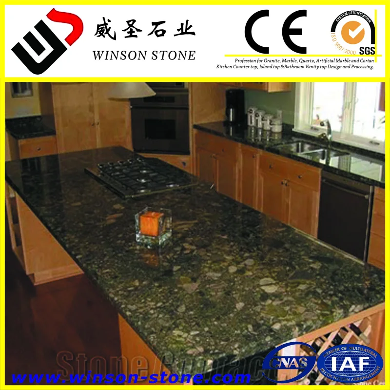 Chinese Cheapest Dark Green Granite Marble Green Marinace Kitchen