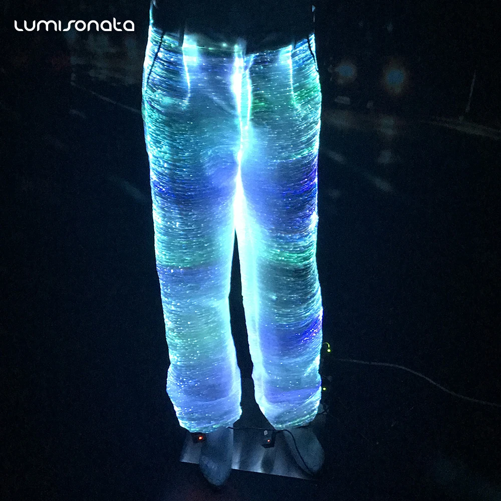 

Cool fashion Led fiber optic clothing led pants luminous fiber optic fabric pants