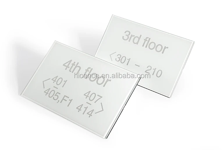 Crystal Glass Plate Hotel LED Lighted Door Room Number Level Number Direction Signage