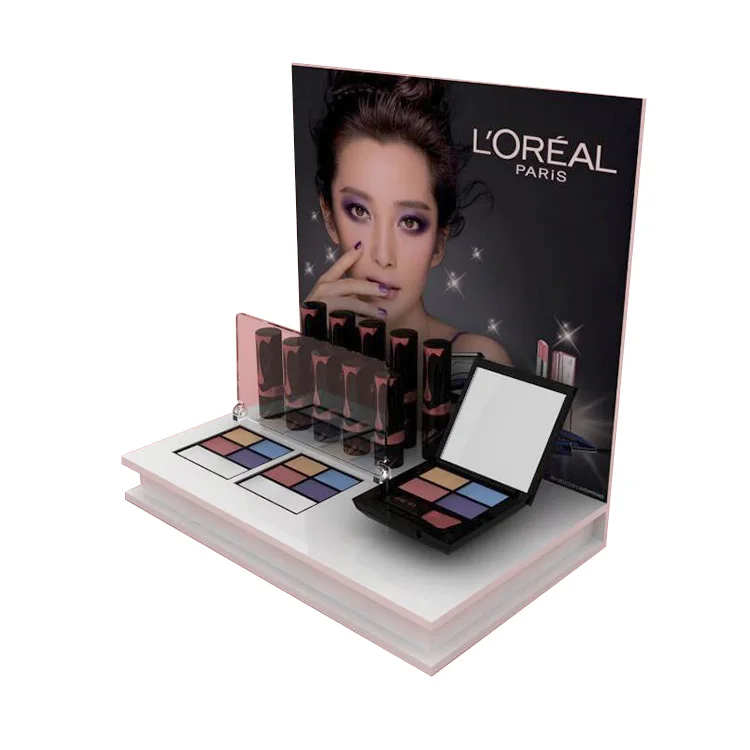Custom Plexiglass Acrylic Cosmetic Display Stand Makeup