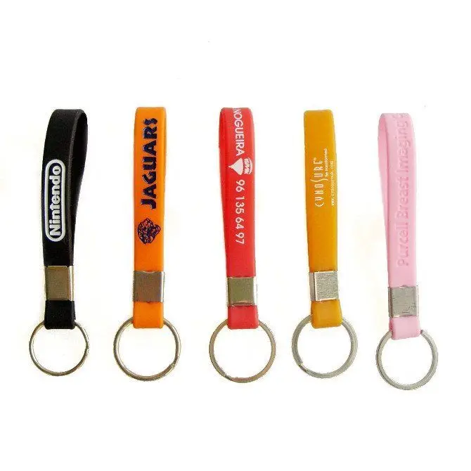 Personalized Printed Silicone Key Chains your Custom Logo or Message