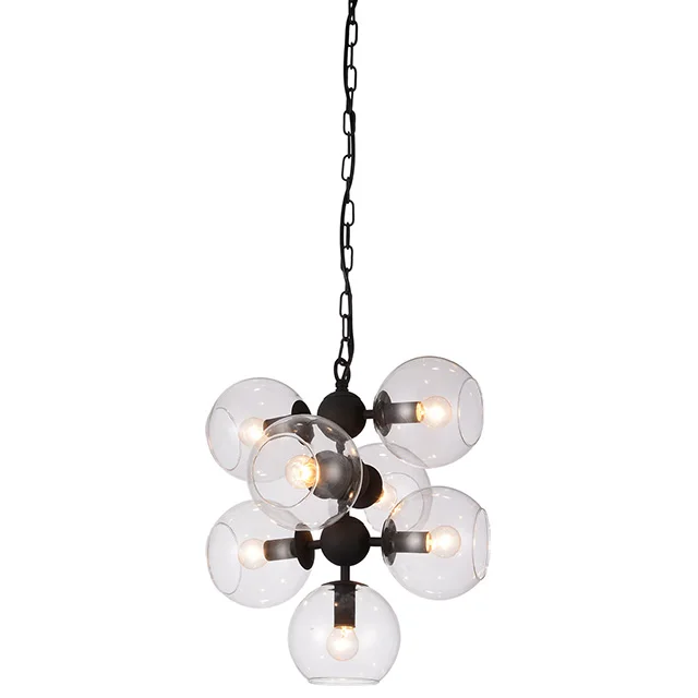 High Quality Fashion Hand Blown northern europe and Glass Ball Lighting Bedroom Pendant Lights Chandelier