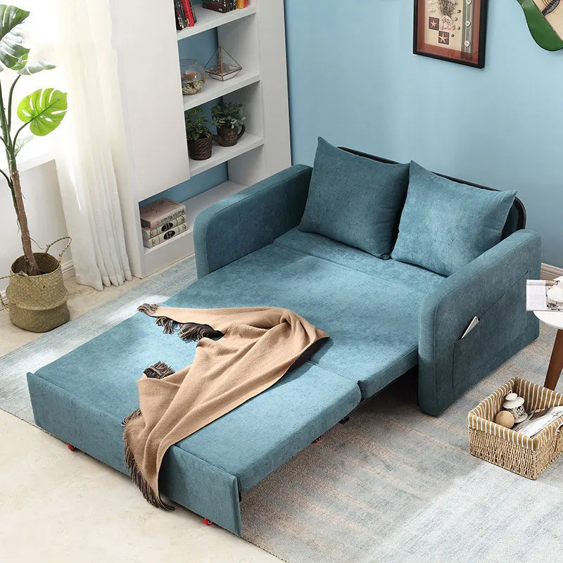 Fabric Folding Bed Sofa Living Room Furniture,Metal Mechanism Sleeper