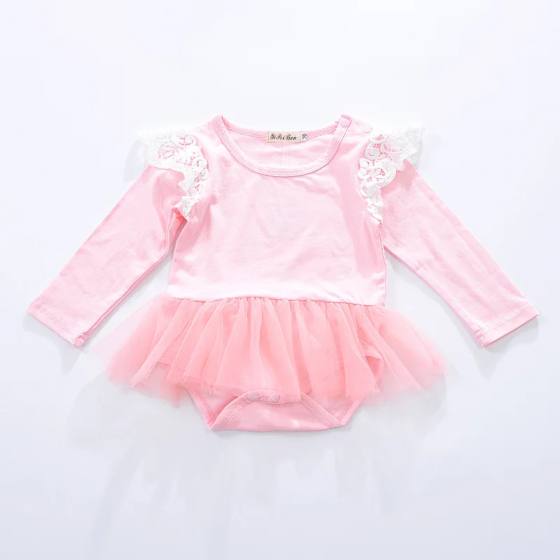 

Spring Tutu Princess Flutter Sleeve Cotton Romper Infant Toddler Dress Romper, Picture