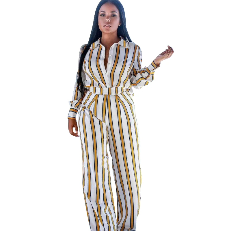 

PY803 women fashion casual stripe wide leg jumpsuit PY803