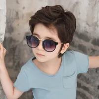 

SHINELOT M0175 Fashion Round Boys Girls Shades Wholesale Brand Children Vintage Eyeglasses 100%UV400 Baby Kids Sunglasses
